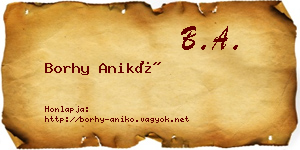 Borhy Anikó névjegykártya