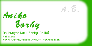 aniko borhy business card