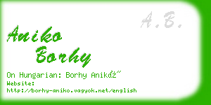 aniko borhy business card